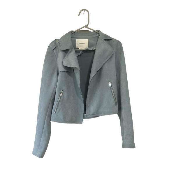 Anthropologie Faux suede light grey jacket in size xs / s - Picture 1 of 9